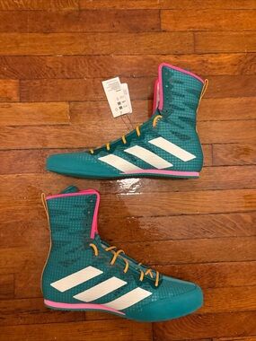 Men’s adidas HOG 4 Teal High-Top Boxing Shoes size 11.5